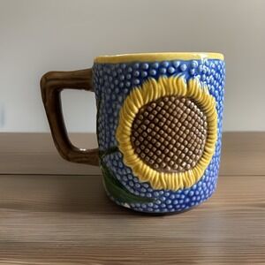 Sunflower Mug MMA Museum Modern Art Majolica 1991 Vintage Cup